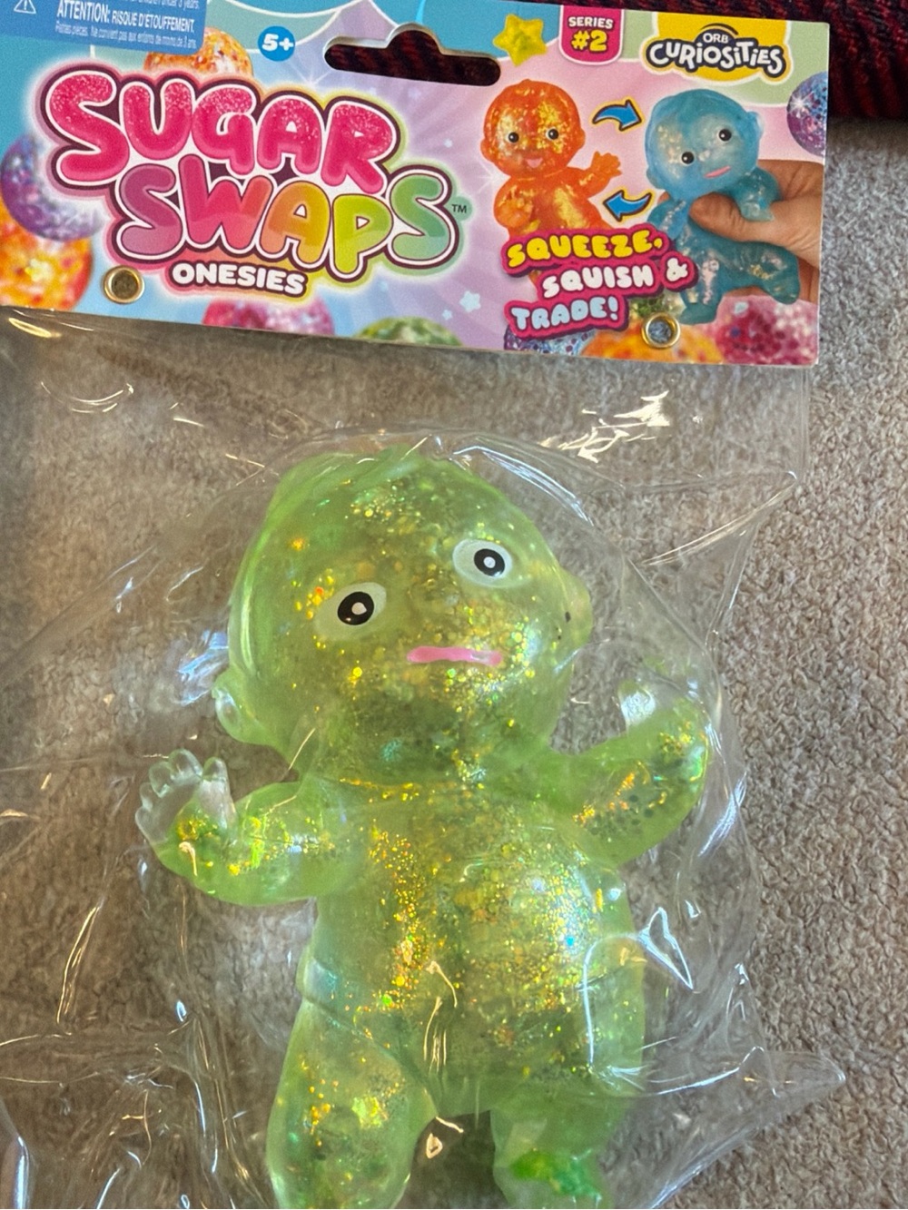 Sugar Swaps Onesies Green Glitter Squeeze Toy